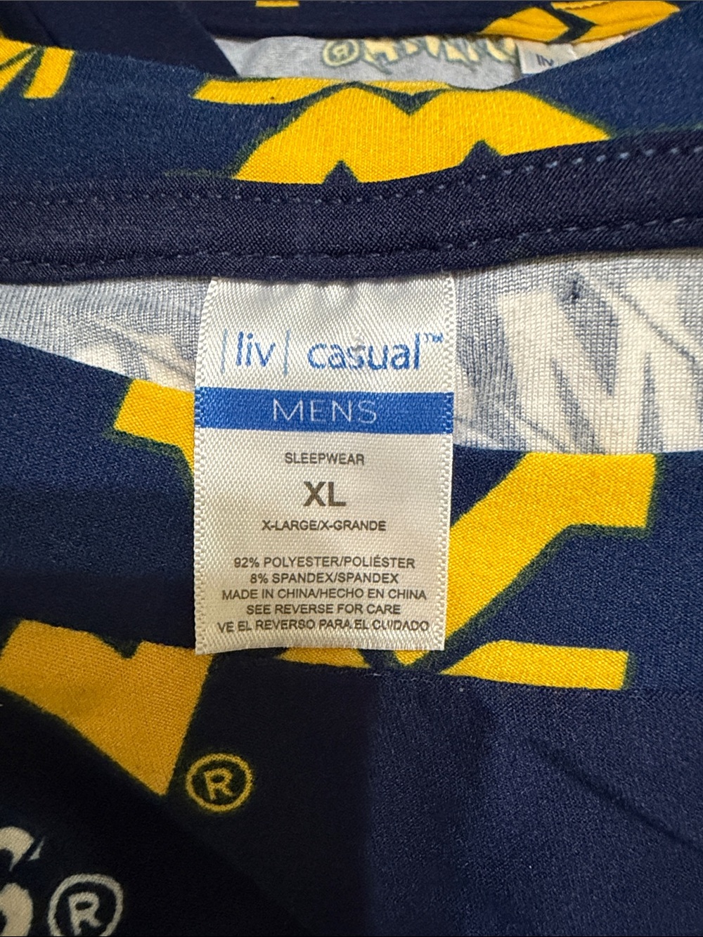 New West Virginia Mountaineers Navy & Gold Sleep Set - multiple sizes (S, M, XL) - Picture 7 of 7